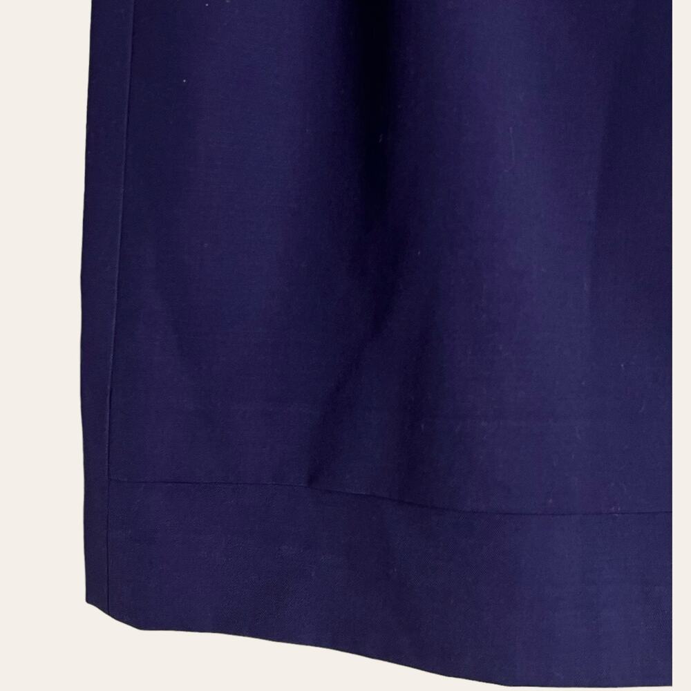 Giorgio Armani Solid Navy Purple Blue Straight Pencil Wrap Skirt Size 6 - Picture 5 of 11
